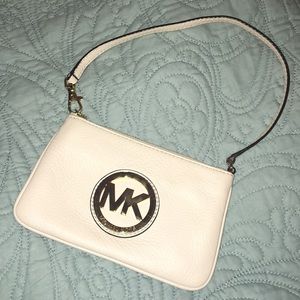 Michael Kors White / Cream Leather Wristlet Wallet